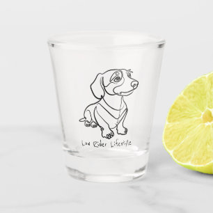 Dachshund-Linienkunst - Low Rider Lifestyle Schnapsglas