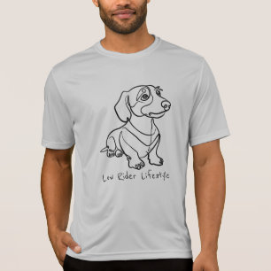 Dachshund-Linienkunst - Low Rider Lifestyle T-Shirt