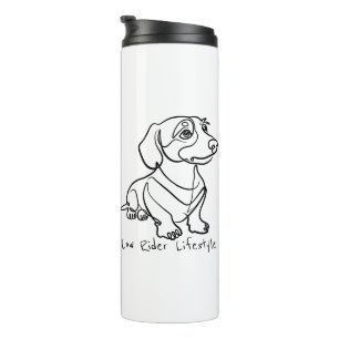 Dachshund-Linienkunst - Low Rider Lifestyle Thermosbecher