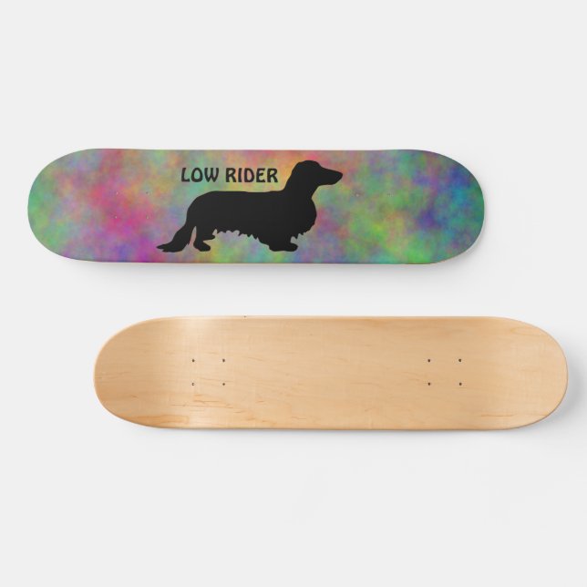 Dachshund Long Hair - Silhouette 1 Skateboard (Horizontal)