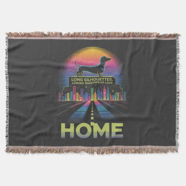 Dachshund Long Silhouettes, Longer Shadows Of Love Decke (Vorderseite)