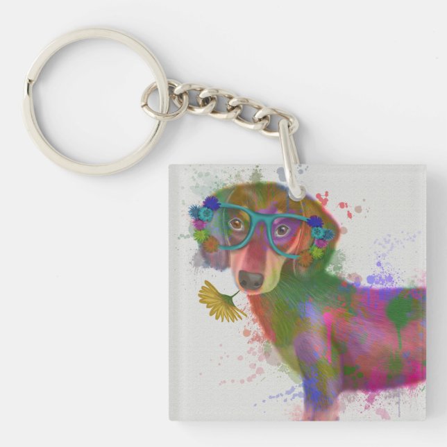 Dachshund & Lunettes Rainbow Splash (Devant)