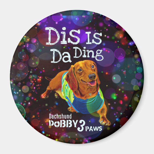 Dachshund Magnet Dobby 3Paws (Devant)