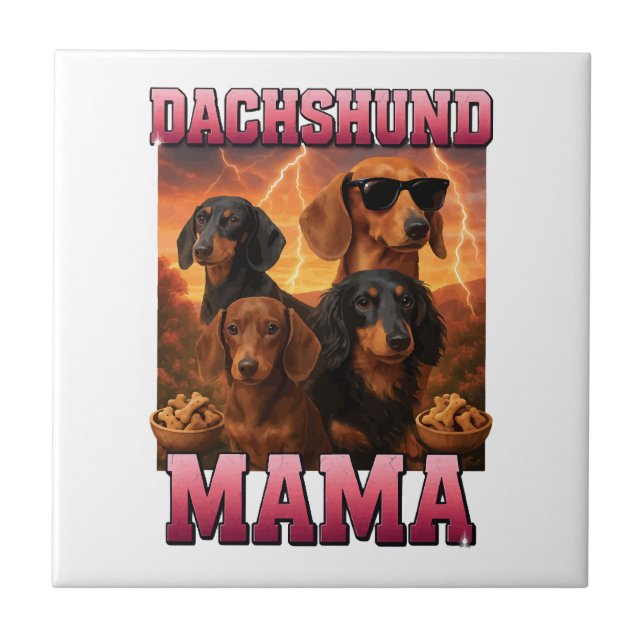 Dachshund Mama Fliese (Vorderseite)