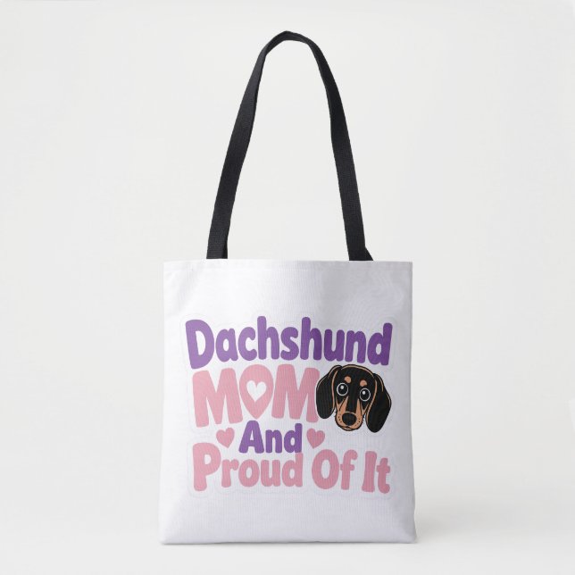 Dachshund-Mama und stolz darauf Tasche (Vorderseite)
