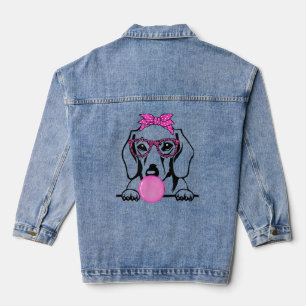 Dachshund Maman avec bulle gomme lunettes bandana