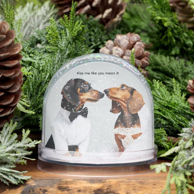 Dachshund Mariage Snow Globe (Hiver)