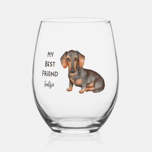 Dachshund Mein Bester Freund Benutzerdefinierter N Weinglas Ohne Stiel