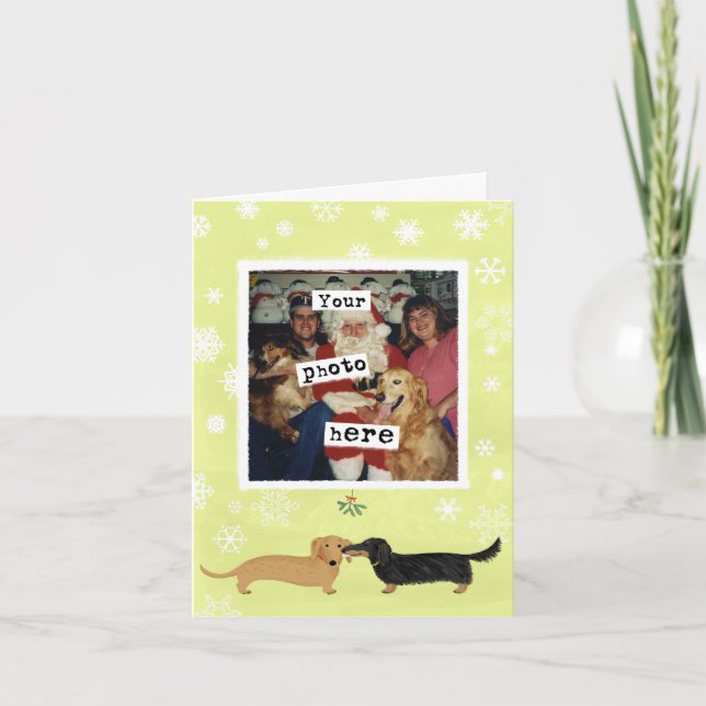 Dachshund Mistletoe Kiss Chiens de Noël Modèle (Devant)