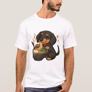 Dachshund mit Nudeln Ramen Kawaii Hund T-Shirt