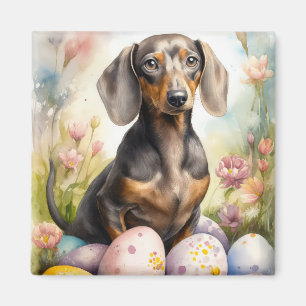 Dachshund mit Ostereiern Magnet