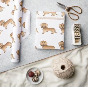 Dachshund mit weichem Draht Fell Cartoon-Hund-Must Geschenkpapier