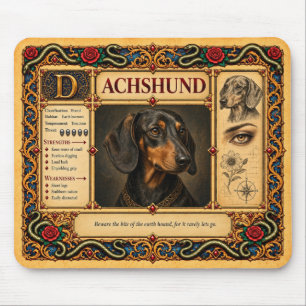 Dachshund, mittelalterliche Bestiarien-Kunst Mousepad