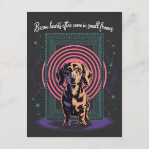 Dachshund Mutige Herzen Kommen Oft In Kleinen Rahm Postkarte