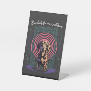 Dachshund Mutige Herzen Kommen Oft In Kleinen Rahm Sockelschild