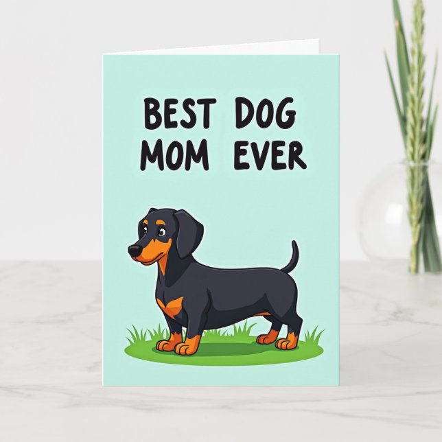 Dachshund Muttertags-Grußkarte Karte (Vorderseite)