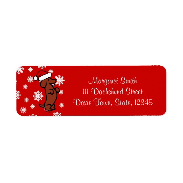 Dachshund Noël Père Noël Étiquettes (Devant)