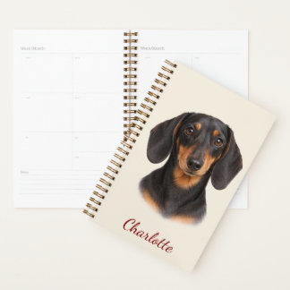 Dachshund noir et feu personnalisé avec nom