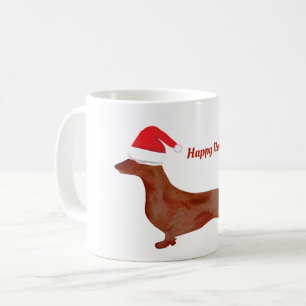 Dachshund Nouvel An Mug Personnalisé