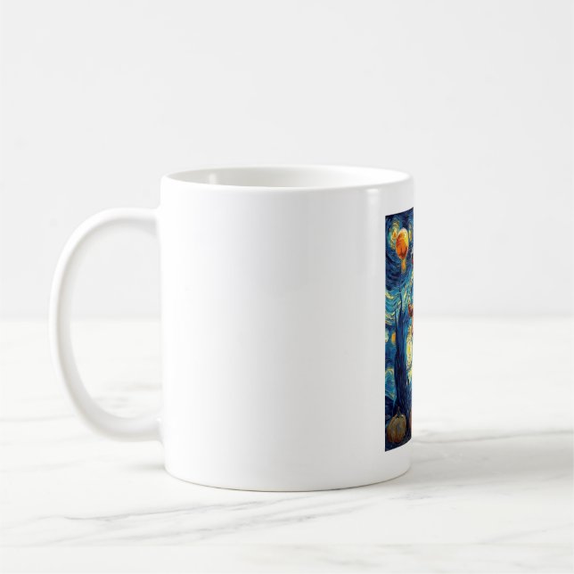 Dachshund of van gogh starry night halloween Funny Kaffeetasse (Links)