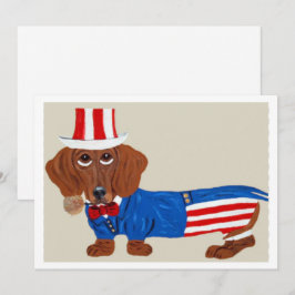 Dachshund Onkel Sam Einladung