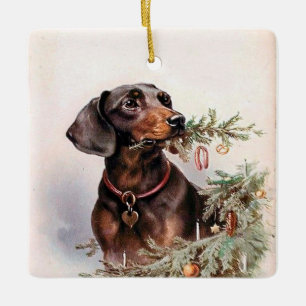 Dachshund-Ornament Keramikornament