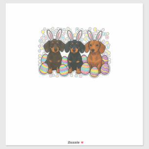 Dachshund Ostern T-Shirt Aufkleber