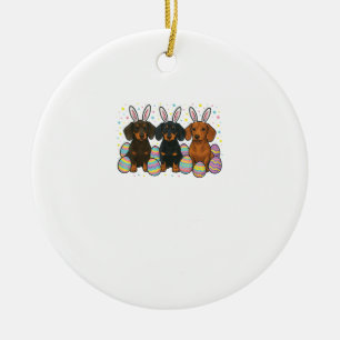 Dachshund Ostern T-Shirt Keramik Ornament