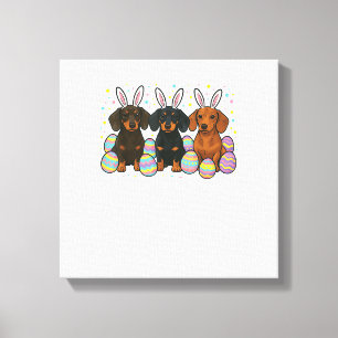 Dachshund Ostern T-Shirt Leinwanddruck