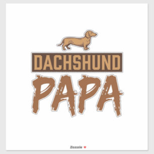 Dachshund Papa Vintage Gravur Hund Papa Design_1 Aufkleber