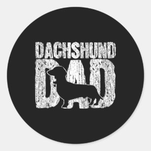 Dachshund Papa Wiener Vater Vatertag Vintage Gi Runder Aufkleber