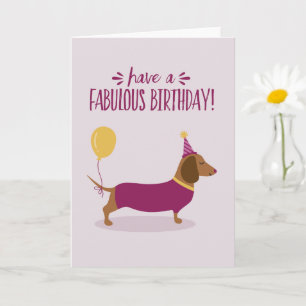Dachshund Party Saucisse Chien mignonne Carte d'an