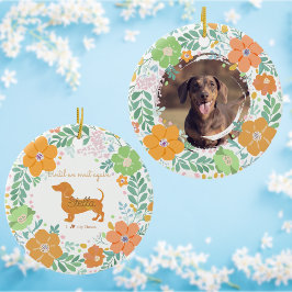 Dachshund Pastel Orange Custom Photo Memorial Keramik Ornament