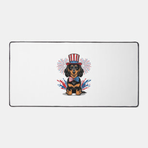 Dachshund patriotique feux d'artifice art vectorie