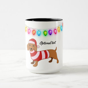 Dachshund Père Noël Mug personnalisé