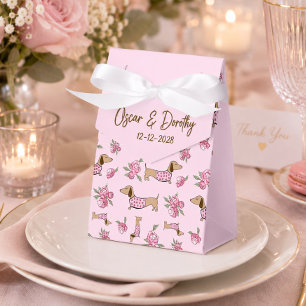 Dachshund & Pfingstrosen Benutzerdefinierte Floral Geschenkschachtel