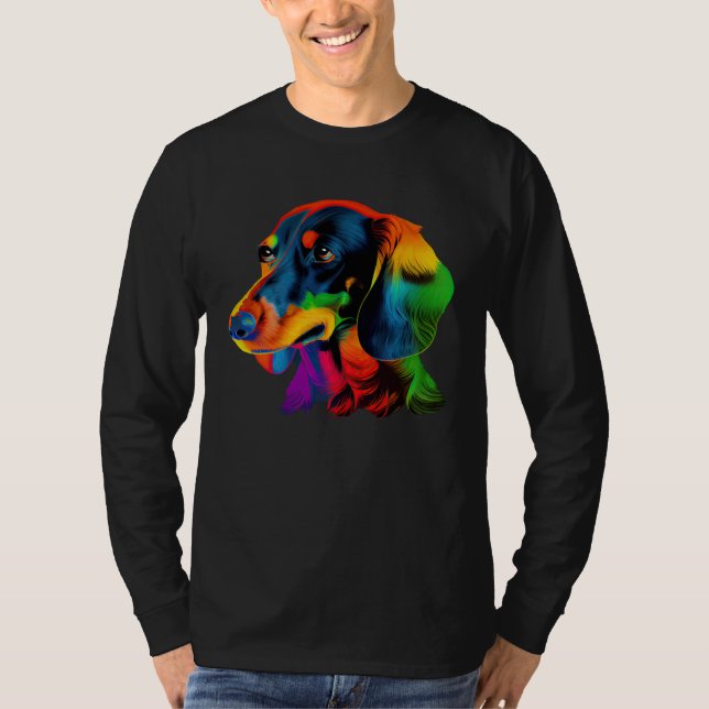 Dachshund Pop Colorful  Dachshund T-Shirt (Vorderseite)