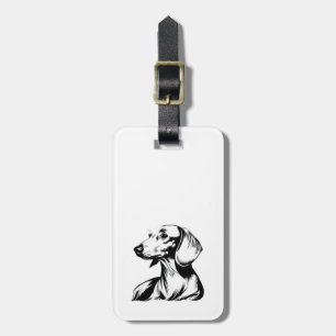 Dachshund-Porträt – Minimale Dogge-Linienkunst Gepäckanhänger