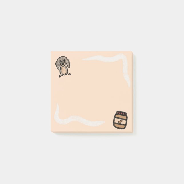 Dachshund-Post-it-Notes mit Erdnussbutter Post-it Klebezettel (Vorderseite)