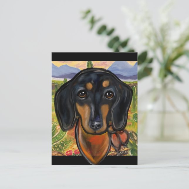 DACHSHUND POSTKARTE (Stehend Vorderseite)