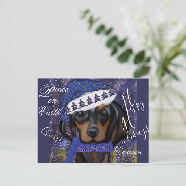 Dachshund  postkarte (Stehend Vorderseite)