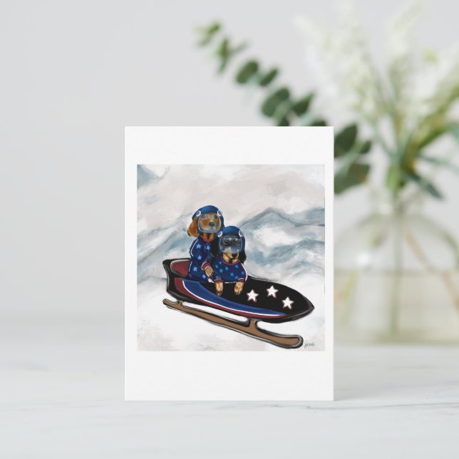 DACHSHUND  POSTKARTE (Stehend Vorderseite)