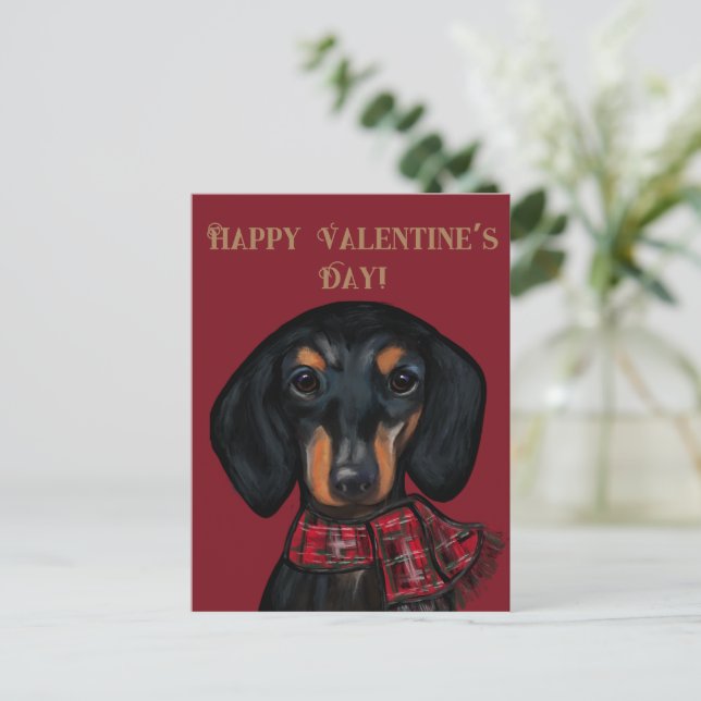 DACHSHUND POSTKARTE (Stehend Vorderseite)