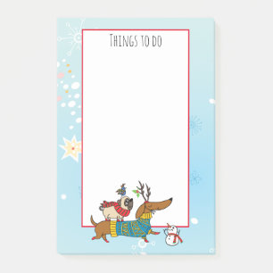 Dachshund, Pug & Oiseau Post-It Notes de vacances