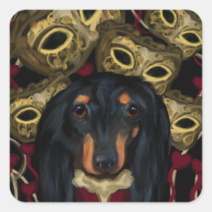 Dachshund      quadratischer aufkleber