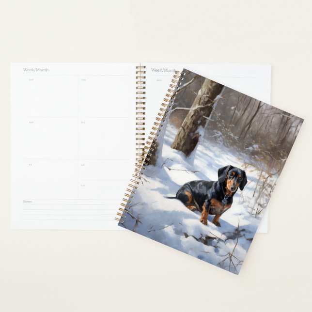 Dachshund Qu'Il Neige Noël (Devant avec enveloppe)