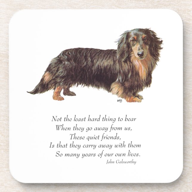 Dachshund Rainbow Bridge Getränkeuntersetzer (Vorderseite)