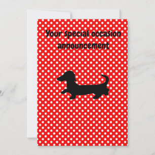 Dachshund Red et White Party Invitation