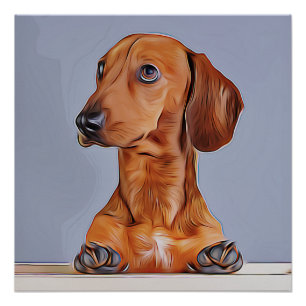 Dachshund Regarder Doxie Dog Anniversaire Poster