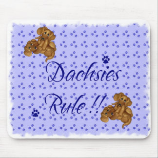 Dachshund-Regel!! Blaue Tatzendruck Mausunterlage Mousepad